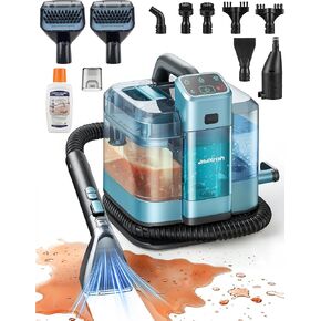 ماكينة تنظيف السجاد متعددة الوظائف Aspiron 20KPA/1600W، منظف بخار احترافي، 9 فرش، خزان مياه 1.7 لتر، محلول تنظيف 300 مل، سلك 5 متر، للسجاد والأريكة وبقع الحيوانات الأليفة والمراتب والأثاث والسيارة in Kuwait