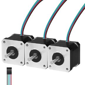3Pack Nema 17 Stepper Motor 2 Phase 1.8‌°‌ 0.41Nm(58.06oz·in) High Torque Bipolar 40mm 2.0Ω 1.5A 4-Lead Shaft 24mm φ5mm 42 Stepper Motor Cable 1M for 3D Printer DIY Robot CNC Machine in Kuwait