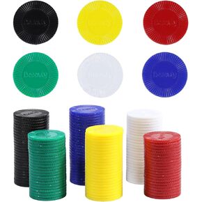 480 قطعة من رقائق البوكر البلاستيكية، رقائق لعبة البوكر السائبة، علامات العد للعب، تعلم الرياضيات، مكافآت تعليم الأطفال (قطر 3 سم/1.18 بوصة، 6 ألوان) in Kuwait