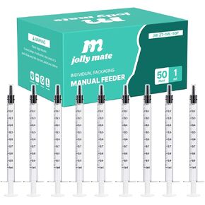 JollyMate 50 Pack 3ml Syringes for Liquid, 3cc Oral Syringes without Needle with Cap Individually Wrapped for Pet Feeding, Scientific Labs, Measuring Liquids, Oil & Glue Dispenser in Saudi Arabia