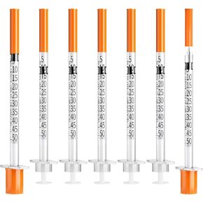 U-100 1ml Syringe 32G 1/4 Inch(6mm) , Syringes for Lab Supplies Dispensing Supplies, Individually Wrapped, Pack of 100 in Kuwait