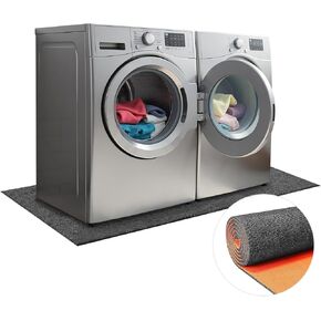 سجادة سميكة 9 مم تحت الغسالة، 63 بوصة طول × 36 بوصة عرض، ممتصة للصدمات، تقلل من الضوضاء، سجادة أرضية غير قابلة للانزلاق مقطوعة بحرية للثلاجة، غسالة، مجفف، حماية أرضية مكيف الهواء المحمول (رمادي داكن) in Kuwait
