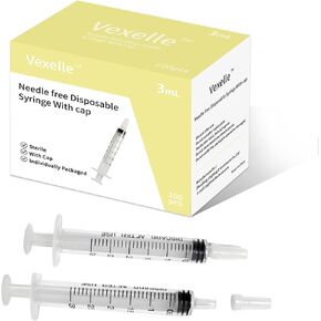 100 PCS 3ml Syringe with Cap for Liquid, Oral Syringe without Needle for Medicine Dropper, Colostrum Collector, Feeding Pets, Liquid Measuring, sterile Individually Sealed, Luer Slip in Kuwait