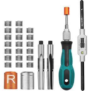 Bicycle Thread Repair Kit 9/16 inch - Pedal Thread Tapping Tool with Crank Protection, Steel Thread Restorer for Bicycle Pedals, Bottom Bracket, and Crankset Maintenance in Kuwait