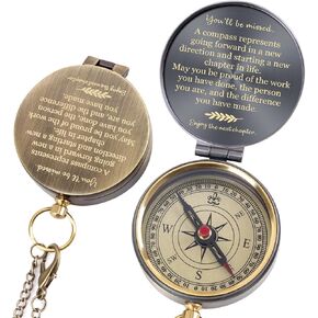 Engraved Brass Compass Retirement Gift for Men Women – “You’ll Be Missed" Inspirational Quote Compass – Meaningful Farewell Gift for Coworker, Boss, Teacher, or Friend in Kuwait