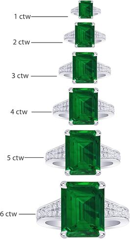1-6 Carat 14K White Gold LAB GROWN Emerald and LAB GROWN Diamond Engagement Ring (1ct Center, AAAA Heirloom Quality) in Saudi Arabia