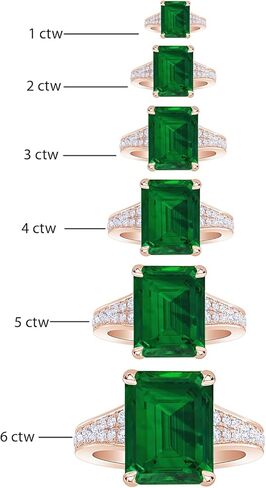 1-6 Carat 14K White Gold LAB GROWN Emerald and LAB GROWN Diamond Engagement Ring (1ct Center, AAAA Heirloom Quality) in Saudi Arabia