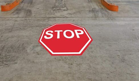 لافتة أرضية من الفينيل المصقول المتين "Stop" - لافتة من Graphical Warehouse - لافتات السلامة والأمن 5S، أداة اتصال بصري (22 بوصة) in Kuwait