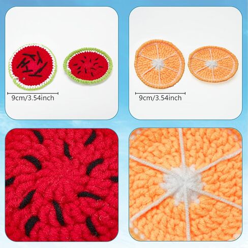 ORIGACH 4 Pcs Sunflower Coaster Crochet Start kit, Coaster Knitting Crochet Set for Beginners Adult, Complete Crochet Accessories Tools with Crochet Hooks, Yarn, Instruction and Video in Kuwait