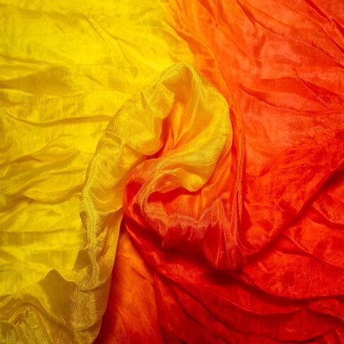 FJYIRI 1 Pair(Left+Right) Women Belly Dance Long Real Silk Fan Veils in Kuwait