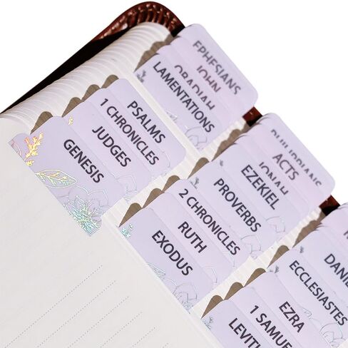Idyllic Grace - Bible Tabs, Gold Foil Lettering, Bible Study Tool, Bible Journaling, Old and New Testament, Christian, Catholic, Apocrypha, Index Labels, 90 Tabs, Glossy Laminated, Durable - Graceful in Kuwait