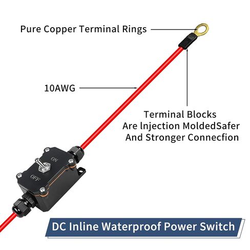 Inline Cord Switch Toggle Switch DC 12V 30A Waterproof in-Line Power Switch Two Position ON-Off Toggle Switchs Waterproof IP67, for Motorcycle Automotive and Marine etc(BD KG) in Saudi Arabia