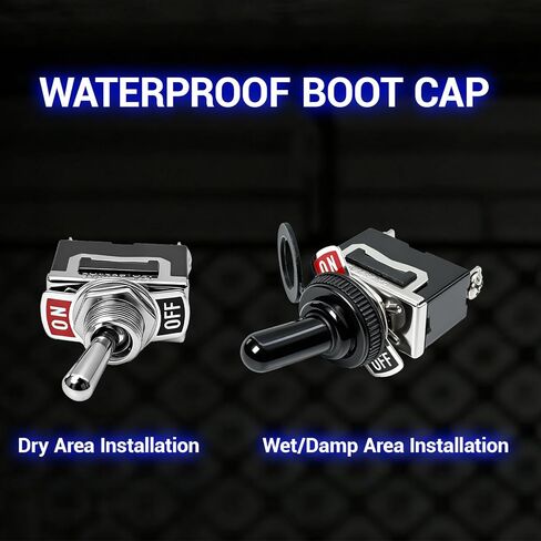 10 عبوات 15A 250VAC / 20A 125VAC SPDT مفتاح تبديل معدني، مفتاح Swingarm، مفتاح مع غطاء واقي الحذاء الأسود تشغيل/إيقاف in Saudi Arabia