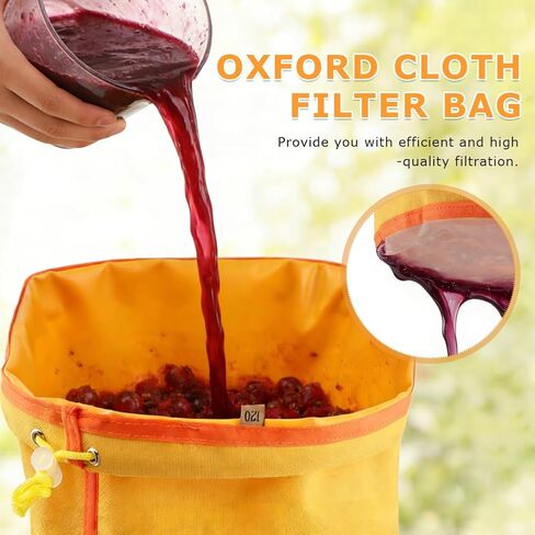 5 Pack 5 Gallon Filter Bags, 25-220 Micron Oxford Cloth All-Mesh Filter Bags with Color Coding System, Adjustable Drawstring Reusable Filter Bags for Fruit Juice Extraction, Soy Products, Home Kitchen in Kuwait