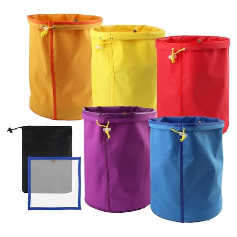 5 Pack 5 Gallon Filter Bags, 25-220 Micron Oxford Cloth All-Mesh Filter Bags with Color Coding System, Adjustable Drawstring Reusable Filter Bags for Fruit Juice Extraction, Soy Products, Home Kitchen in Kuwait