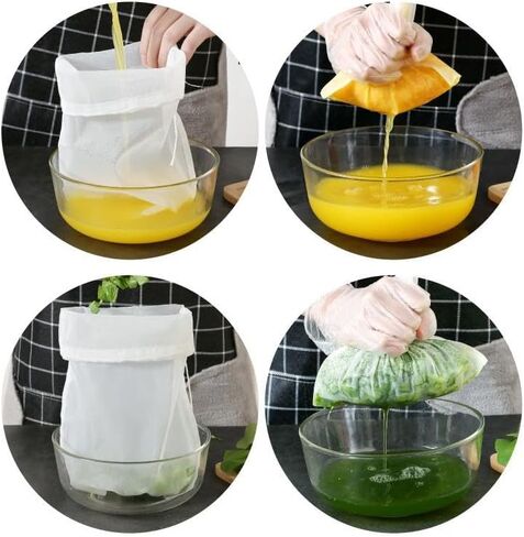 2 Pack 100-Mesh Nylon Filter Bags, Ultra Fine Reusable Strainer Bags for Nut Milk, Fruit Juicing, Broth, Wine Making and General Kitchen Straining in Saudi Arabia