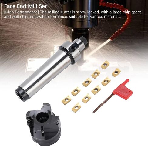 WALFRONT مطحنة نهاية قابلة للفهرسة مجموعة قطع مطحنة نهاية الوجه MT4-FMB22 حامل 400R-50-22 مع 10 APMT1604 إدراج خطوة الطحن in Saudi Arabia