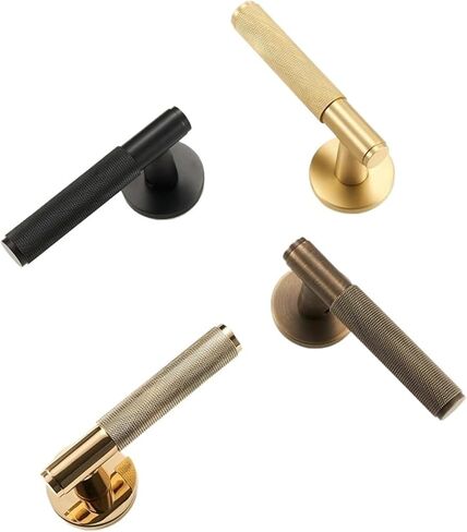 Brass Door Lever Set Thumbturn Lock Handle Hardware 1Pcs(Dummy-AB) in Saudi Arabia