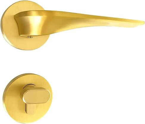 Solid Pure Copper Door Lock Indoor Wood Split Golden Silent 1Pcs(A Single Lock Set 1) in Saudi Arabia