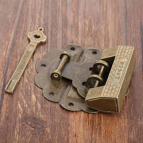 Furniture Old Box Latch Hasp Buckle Clasp and Bronze Lock Padlock 1Pcs in Saudi Arabia