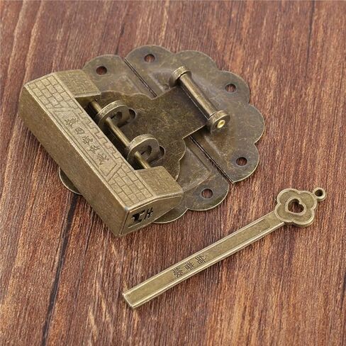 Furniture Old Box Latch Hasp Buckle Clasp and Bronze Lock Padlock 1Pcs in Saudi Arabia
