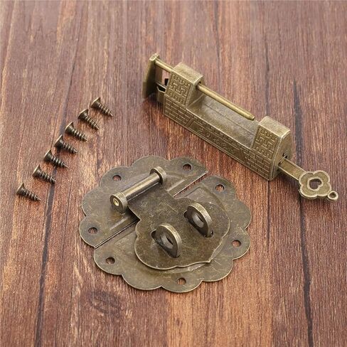 Furniture Old Box Latch Hasp Buckle Clasp and Bronze Lock Padlock 1Pcs in Saudi Arabia
