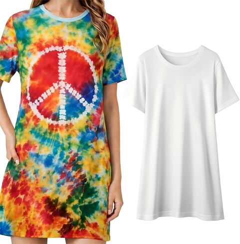Silkfly White Cotton Dress Shirt for Tie Dye Plus Size Shirt Dresses DIY Items to Tie Dye Women Girls Tie Dye DIY Kit(XX-Large) in Kuwait