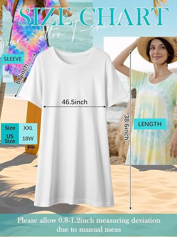 Silkfly White Cotton Dress Shirt for Tie Dye Plus Size Shirt Dresses DIY Items to Tie Dye Women Girls Tie Dye DIY Kit(XX-Large) in Kuwait