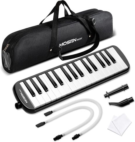 MOSEN 32 Keys Melodica Instrument, Air Piano Keyboard Pianica Soprano Melodica with 2 Soft Long Tubes, Short Mouthpieces, Carrying Bag, Pink in Kuwait