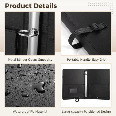 Choir Folder, PU Leather 3 Ring Choral Muisc Folder with Hand Strap, 13"X9.6" Sheet Music Folder, Music Binder for Piano Particle and Stage Performance in Saudi Arabia
