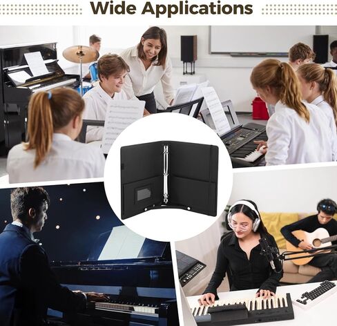 Choir Folder, PU Leather 3 Ring Choral Muisc Folder with Hand Strap, 13"X9.6" Sheet Music Folder, Music Binder for Piano Particle and Stage Performance in Saudi Arabia