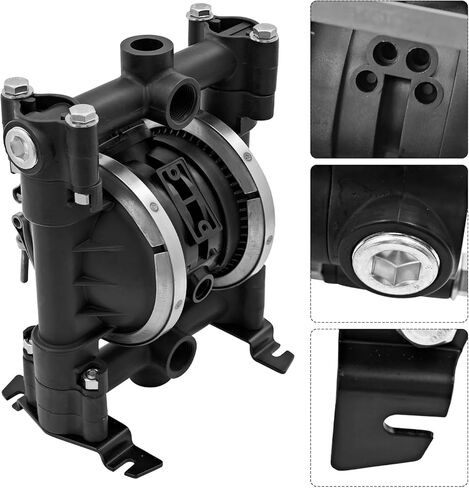 241906 3/4 Double Diaphragm Pump Air Operated Fluid Inlet/Outlet 3/4" Air Inlet 1/4" 16 GPM Replace for Husky 716 in Saudi Arabia