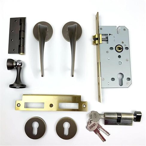 Solid Pure Copper Door Lock Indoor Wood Split Golden Silent 1Pcs(A Single Lock Set 1) in Saudi Arabia