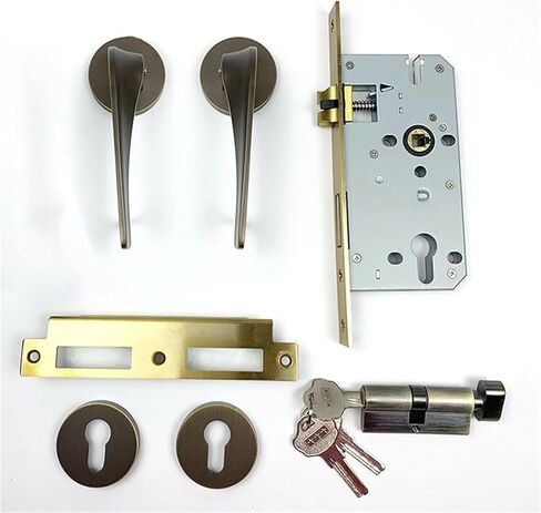 Solid Pure Copper Door Lock Indoor Wood Split Golden Silent 1Pcs(A Single Lock Set 1) in Saudi Arabia