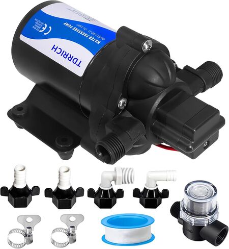 Water Pressure Diaphragm Pump 12V DC for Caravan,RV Fresh Water Transfer Garden Hose Pump for Lawn,4GPM 45PSI Industrial Wash Down Pump 3.1 Bar for Boat Fountain Bathroom Spray House in Saudi Arabia
