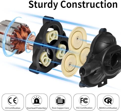 Water Pressure Diaphragm Pump 12V DC for Caravan,RV Fresh Water Transfer Garden Hose Pump for Lawn,4GPM 45PSI Industrial Wash Down Pump 3.1 Bar for Boat Fountain Bathroom Spray House in Saudi Arabia