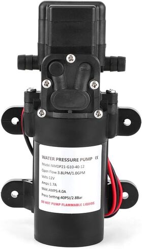 12V DC 1.0GPM 40PSI Diaphragm Pump High Pressure Self Priming 3 8in Barb Port for Car RV in Saudi Arabia
