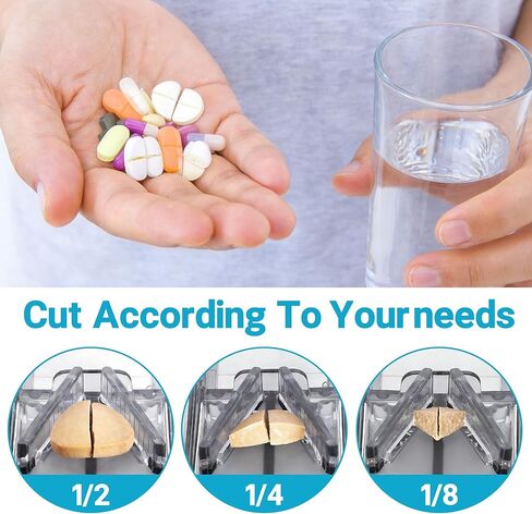 Pill Cutter, Pill Splitter with Stainless Steel Blade, Medicine Cutter for Pills, Cuts Vitamins Tablets for Purse Pocket in Saudi Arabia
