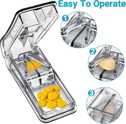 Pill Cutter, Pill Splitter with Stainless Steel Blade, Medicine Cutter for Pills, Cuts Vitamins Tablets for Purse Pocket in Saudi Arabia