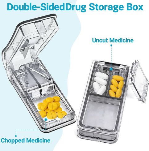 Pill Cutter, Pill Splitter with Stainless Steel Blade, Medicine Cutter for Pills, Cuts Vitamins Tablets for Purse Pocket in Saudi Arabia