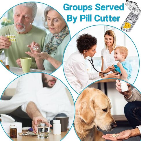 Pill Cutter, Pill Splitter with Stainless Steel Blade, Medicine Cutter for Pills, Cuts Vitamins Tablets for Purse Pocket in Saudi Arabia