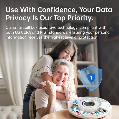 VEXA VitaMate 28 منظم حبوب الدواء الأوتوماتيكي الذكي مع تطبيق حصري تم تطويره ذاتيًا، إدارة الأدوية الشهرية 28 فتحة، تنبيهات صوتية متصلة بالتطبيق، سهولة التقليب للتوزيع للفيتامينات والأجهزة اللوحية in Kuwait