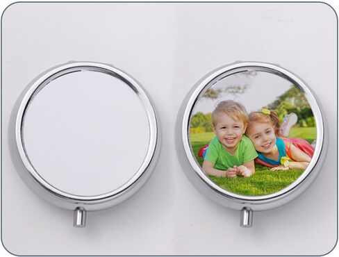 20 قطعة من علبة حبوب الدواء الفارغة المكونة من 3 حجرات، صندوق حبوب الدواء المحمول للجيب أو المحفظة وصناديق حبوب الدواء المعدنية المزخرفة ومنظم فيتامينات لطباعة نقل الحرارة بنفسك (أ) in Kuwait