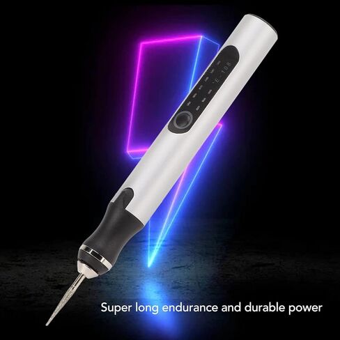 Electric Engraving Pen with Aluminum Alloy Body, Silver Finish, Mini Micro Engraver Design, Featuring Intelligent Overload Protection Chip for Safe, Ideal for Personaliz in Kuwait