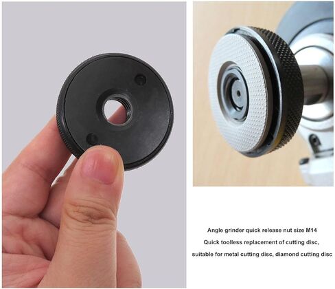 2PCS M14 Angle Grinder Flange Nuts with Quick Release Self Locking Pressure Plate, 47mm Diameter, Female Thread Ideal for Gemstone Blades, Grinding Cutting Wheels in Kuwait