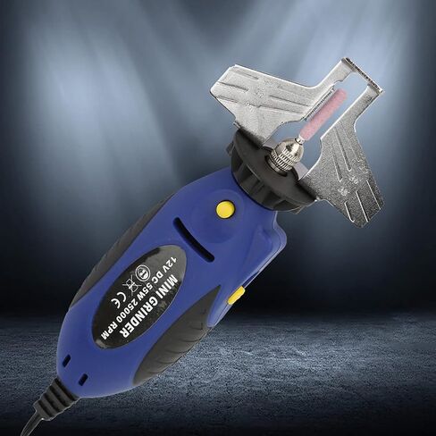 12V Electric Handheld Chainsaw Sharpener Mini Chain Saw Grinder Outdoor Tool with Compact Ergonomic Handle for Easy Portability, Includes Multiple Grinding Heads and Accessories in Kuwait
