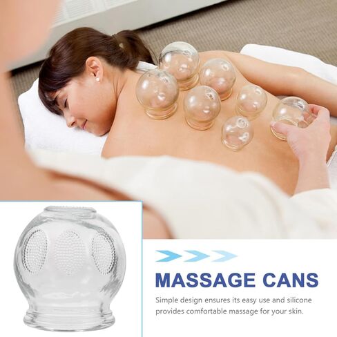 Healifty 6Pcs Cupping Therapy Sets: Glass Fire Thick Glass Cupping Set Chinese Acupoint Vacuum Cupping Therapy for Massage Back Relieve Fatigue in Saudi Arabia