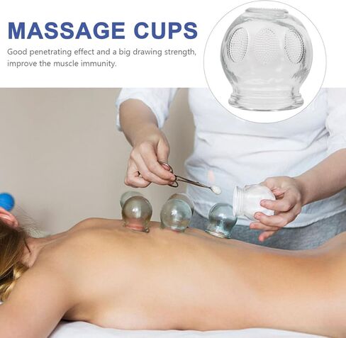 Healifty 6Pcs Cupping Therapy Sets: Glass Fire Thick Glass Cupping Set Chinese Acupoint Vacuum Cupping Therapy for Massage Back Relieve Fatigue in Saudi Arabia
