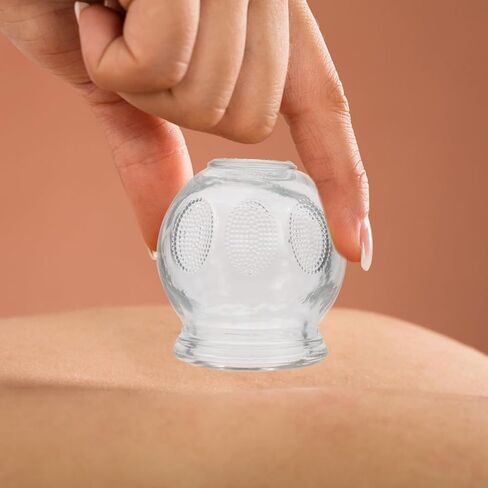 Healifty 6Pcs Cupping Therapy Sets: Glass Fire Thick Glass Cupping Set Chinese Acupoint Vacuum Cupping Therapy for Massage Back Relieve Fatigue in Saudi Arabia