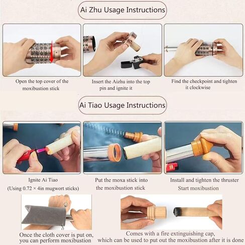 Moxa Stick Burner Holder Moxibustion Tool,Portable Moxa Strips Burner Holder,Stainless Steel Wormwood Mugwort Moxibustion Box Healing Tool in Kuwait